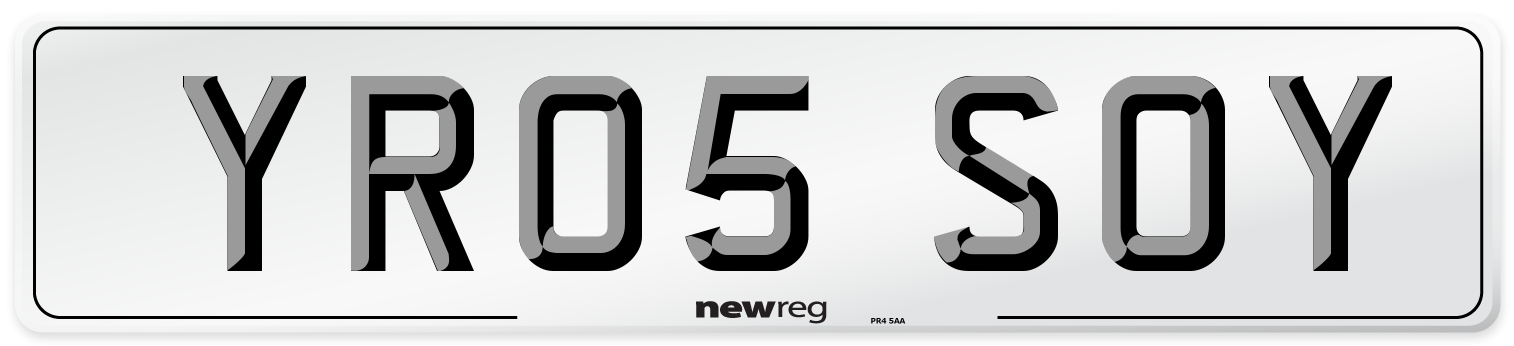 YR05 SOY Number Plate from New Reg
